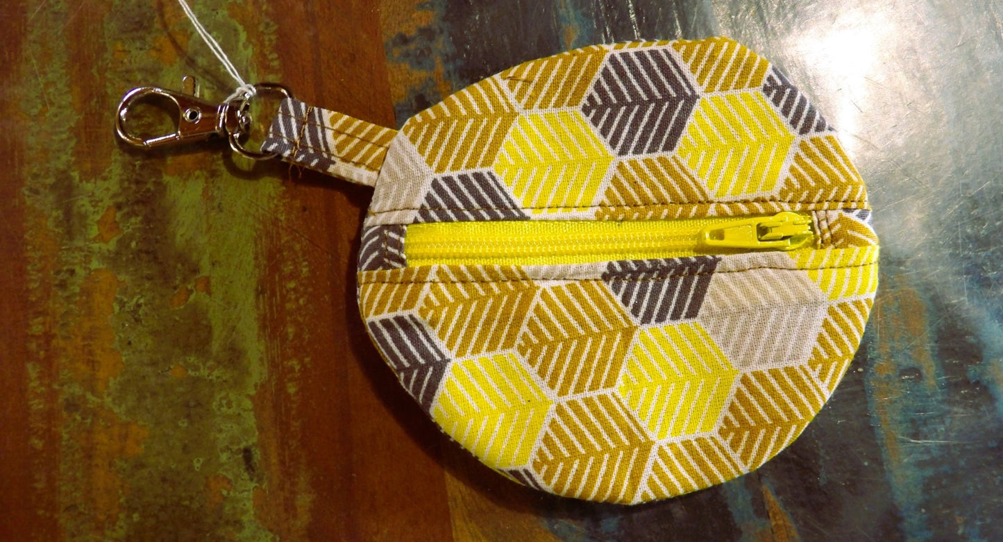 Porte-Monnaie Rond Artisanal - Fil De SOIPORTE MONNAIEJaune